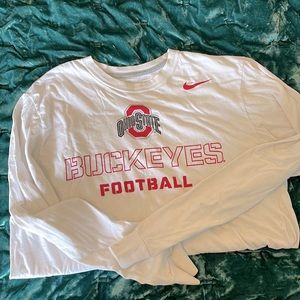 Vintage Applique Long Sleeve Ohio State University T-Shirt Colosseum Men's Med